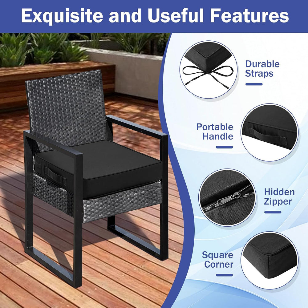 IASEAHK Patio Chair Cushions, 19" x 19" x 3" Outdoor Chair Cus...