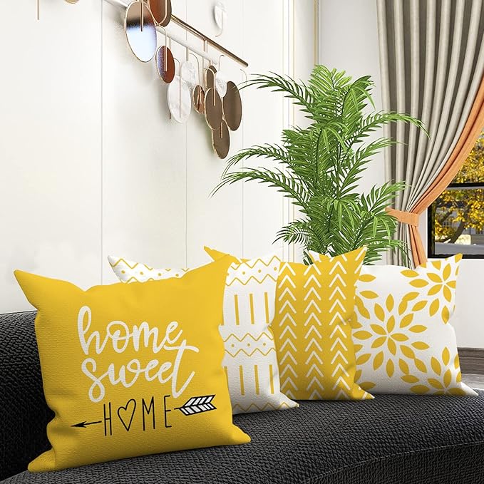 YCOLL Pillow Covers 20x20 Set of 4, Modern Sofa Throw Pillow Cover, Decorative - Image 2