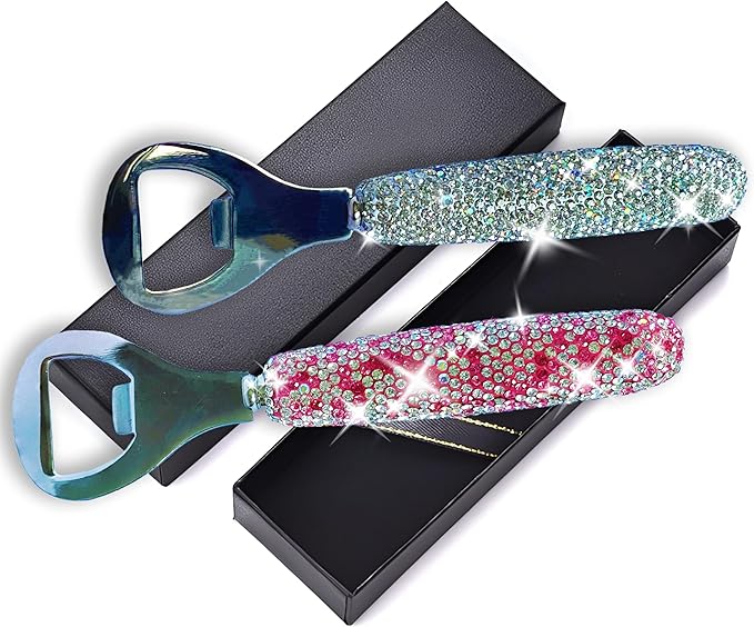 Handcrafted Pink Crystal Bling Beer Opener – Sparkle Diamond Bottle Openers - Image 4