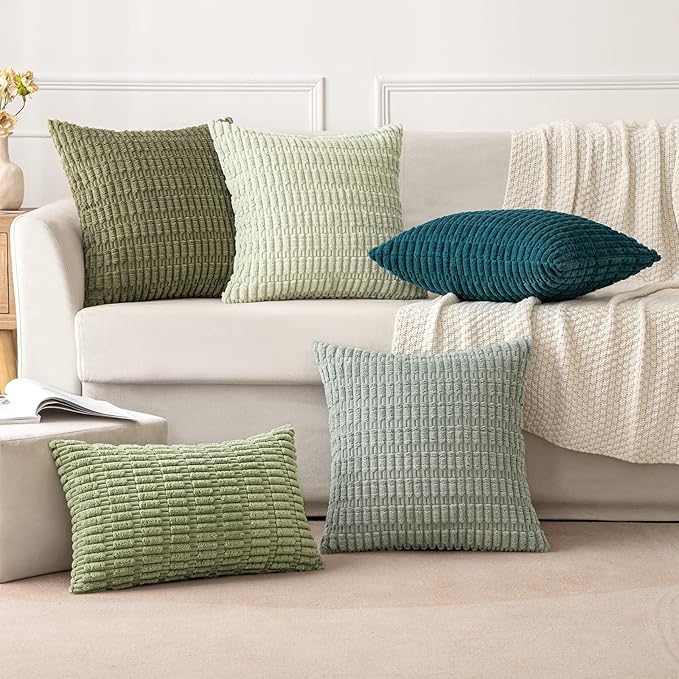 MIULEE Pack of 2 Corduroy Decorative Throw Pillow Covers 20x20 Inch Soft Boho - Image 3