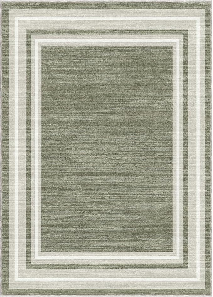 OPPODREAM Border Soft Area Rugs 5x7, Washable Brown Rug - Image 9
