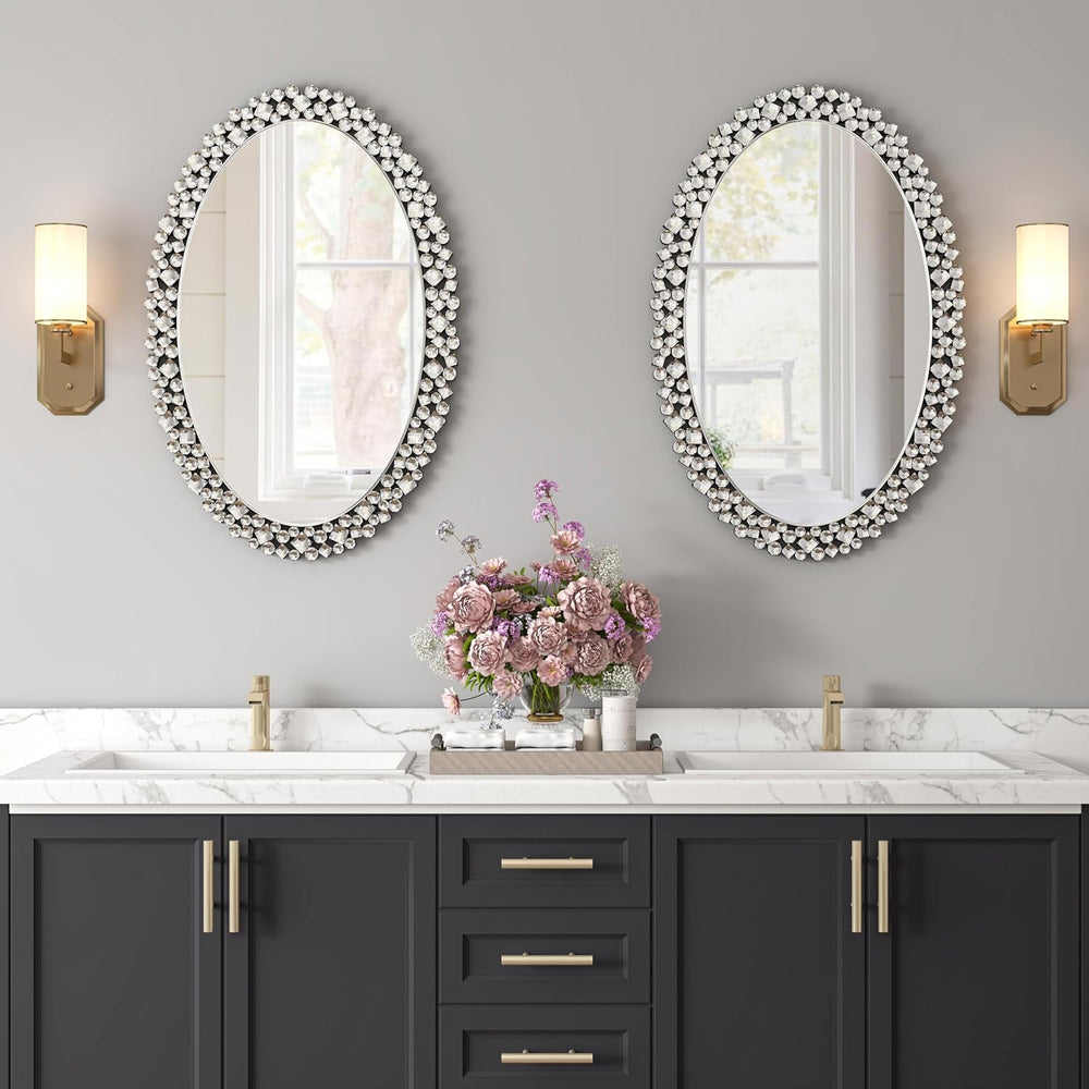 SHYFOY Oval Wall Mirrors Decorative, Ornate Accent Mirror