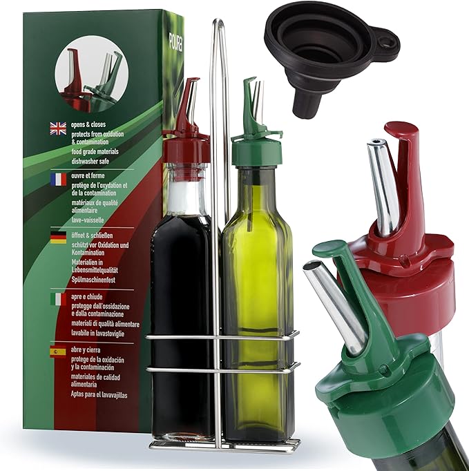 Poura Vinegar and Olive Oil Bottle Drizzler Set - Image 5