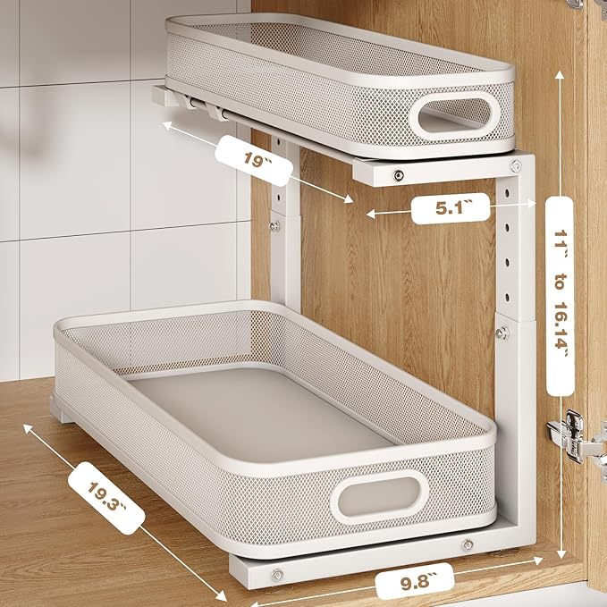 2 Pack 19.3IN-Depth Under Sink Organizer - Image 2