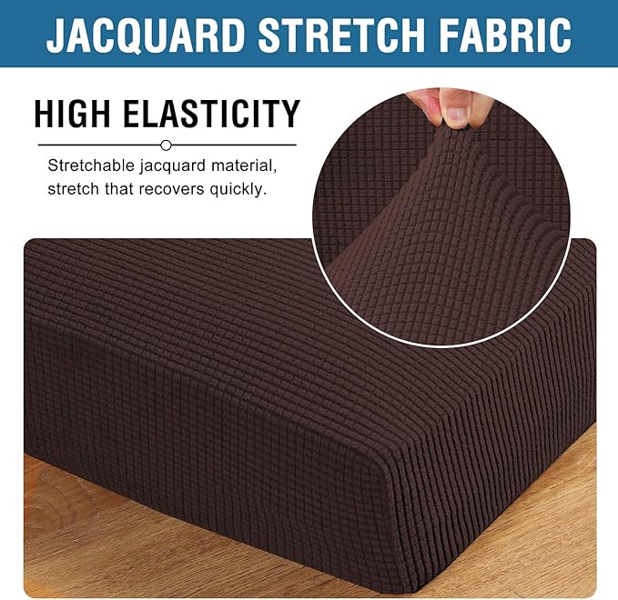 H.VERSAILTEX High Stretch Couch Cushion Covers, Chair Sofa Seat Slipcovers - Image 4