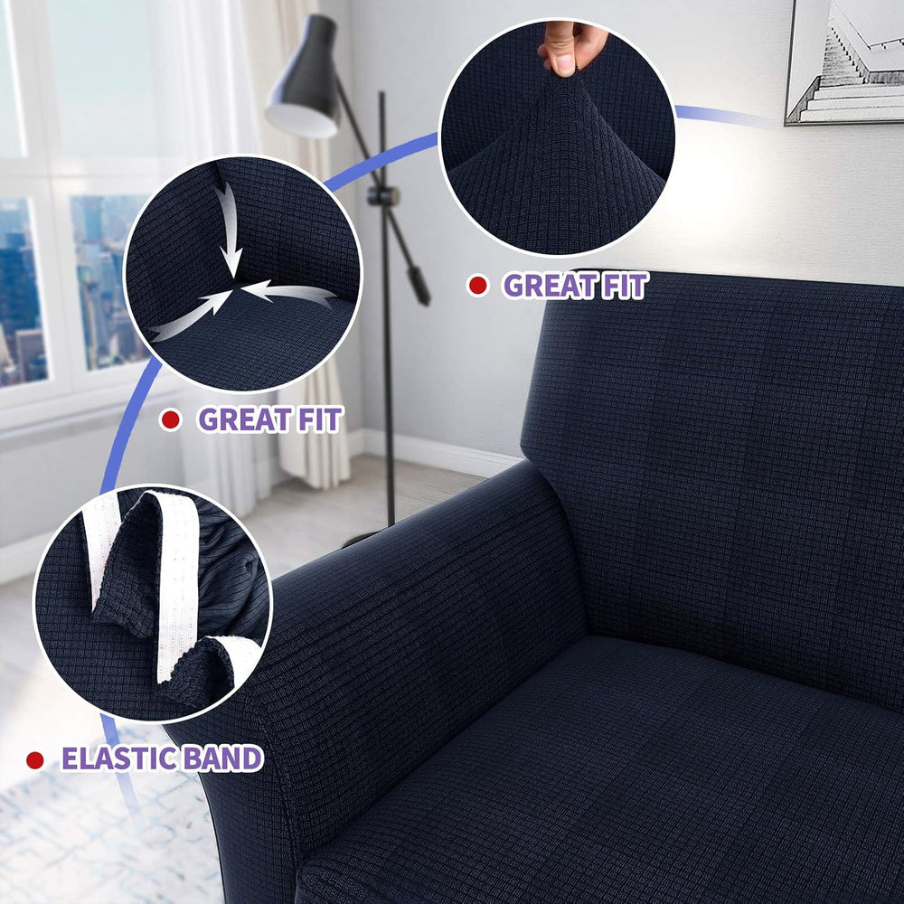 ZNSAYOTX 2 Piece Chair Covers for Living Room with Arms Anti Slip Stretch Arm...