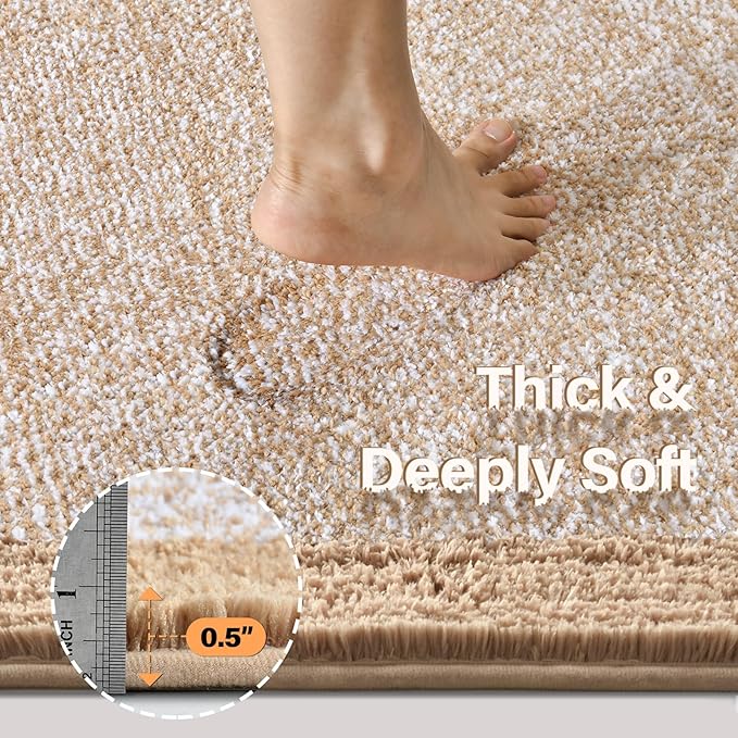 Bathroom Rugs 30x20 Non Slip Washable, Soft Absorbent Quick Dry Mats - Image 4