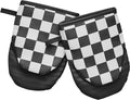 Ohocut Checkered Mini Oven Mitts Heat Resistant, Vintage Retro Black and White by Ohocut