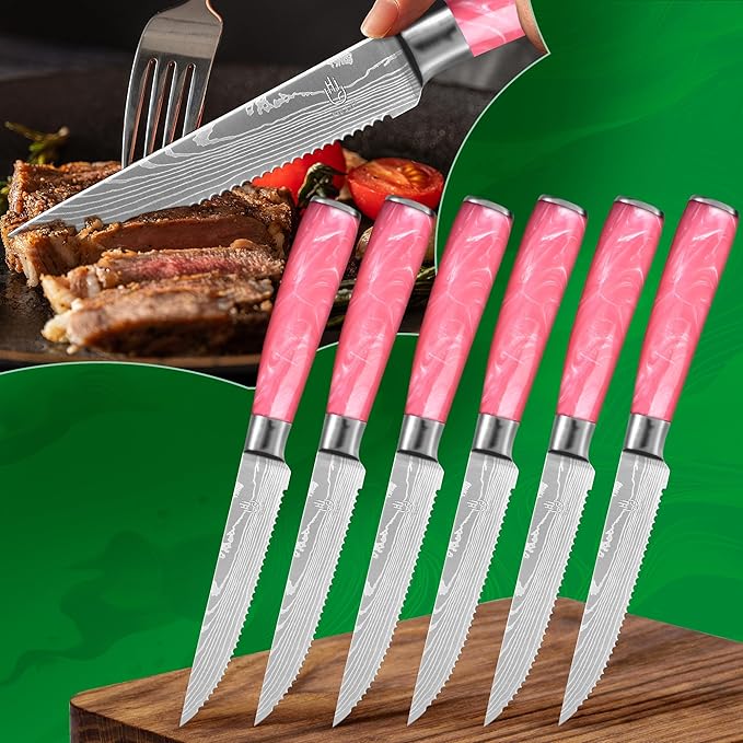 FULLHI 14pcs Block Knife Set, Chef's Knife Steak Knives Set - Image 6