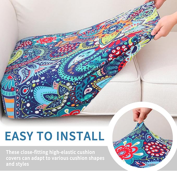 hyha Printed Couch Cushion Covers, Floral Sofa Covers Washable - Image 4