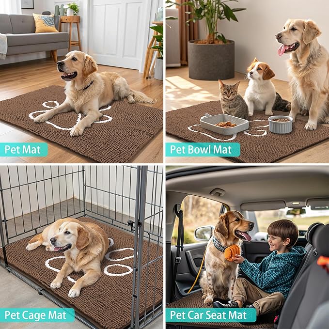 Smiry Dog Door Mat for Muddy Paws, Absorbent Dirt Trapper Non Slip Quick Dry - Image 8