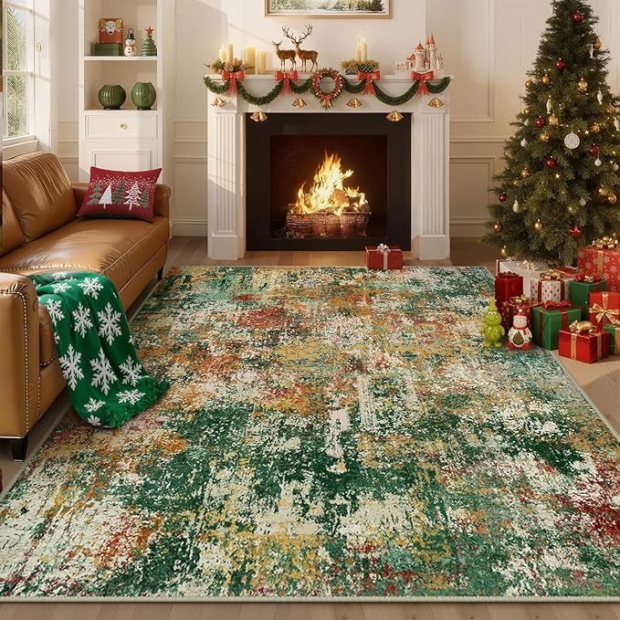 Washable Area Rugs 9'x12' Non-Slip Modern Abstract Soft - Image 8