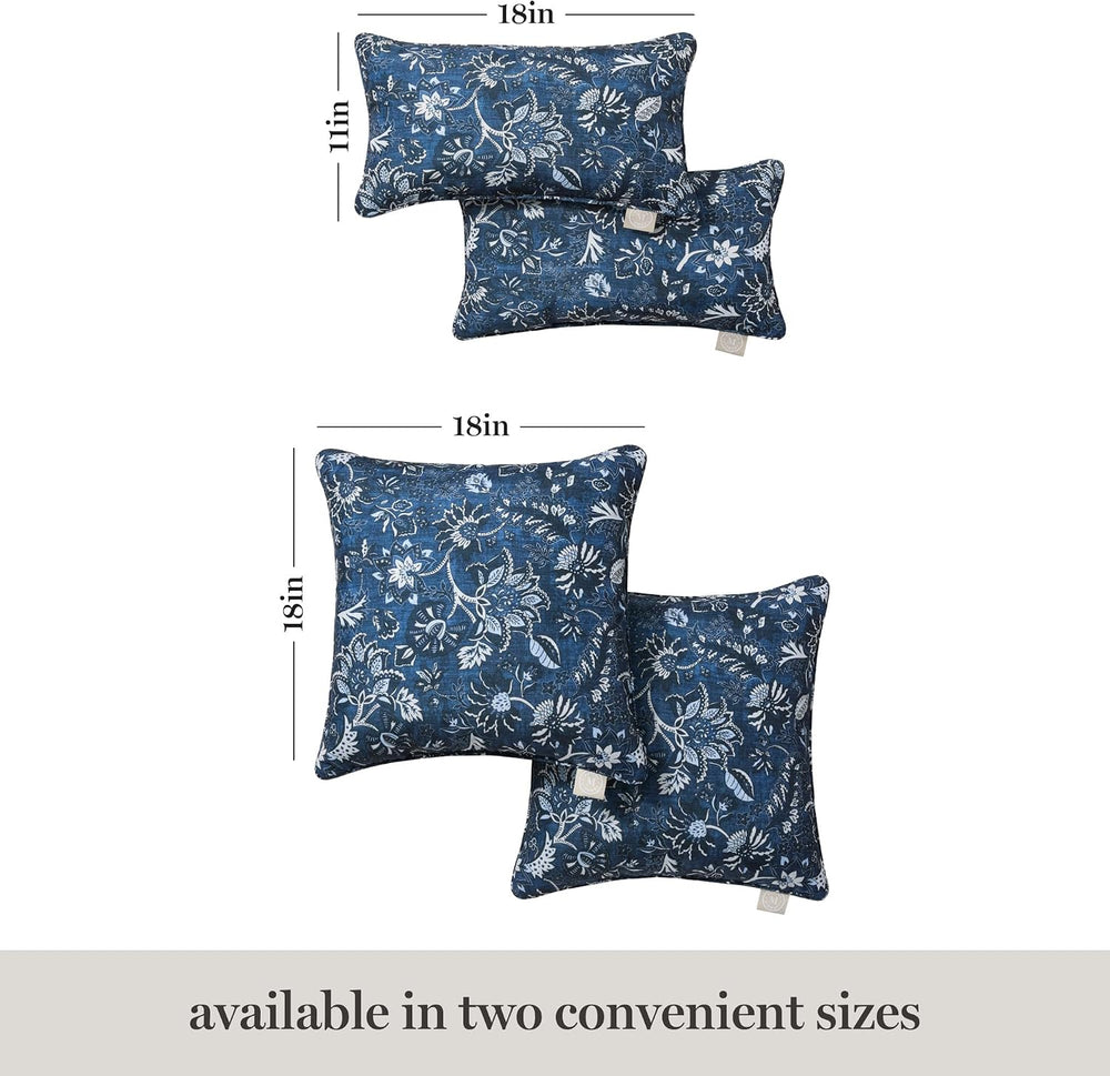 Martha Stewart Distressed Jacobean Indoor Outdoor Decorative Pillow 2-Pack Se...