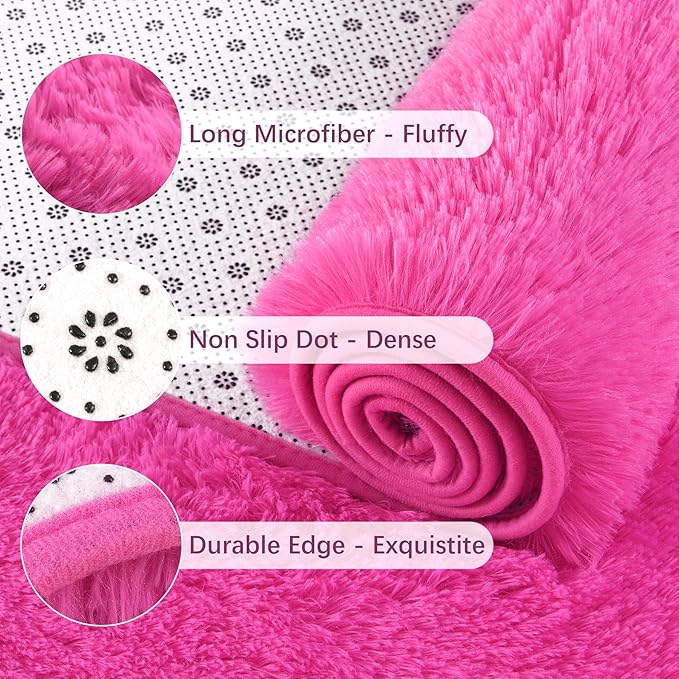 Chicrug Soft Runner Rug for Bedroom Living Room Plush Fluffy Rugs 2x6 Feet - Image 2