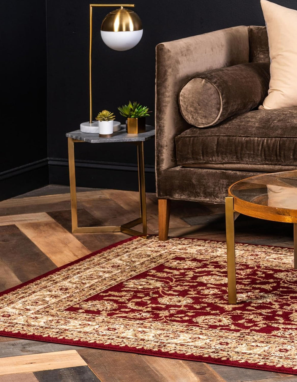 Unique Loom Voyage Collection Area Rug - St. Louis (7' 1" Square Red...