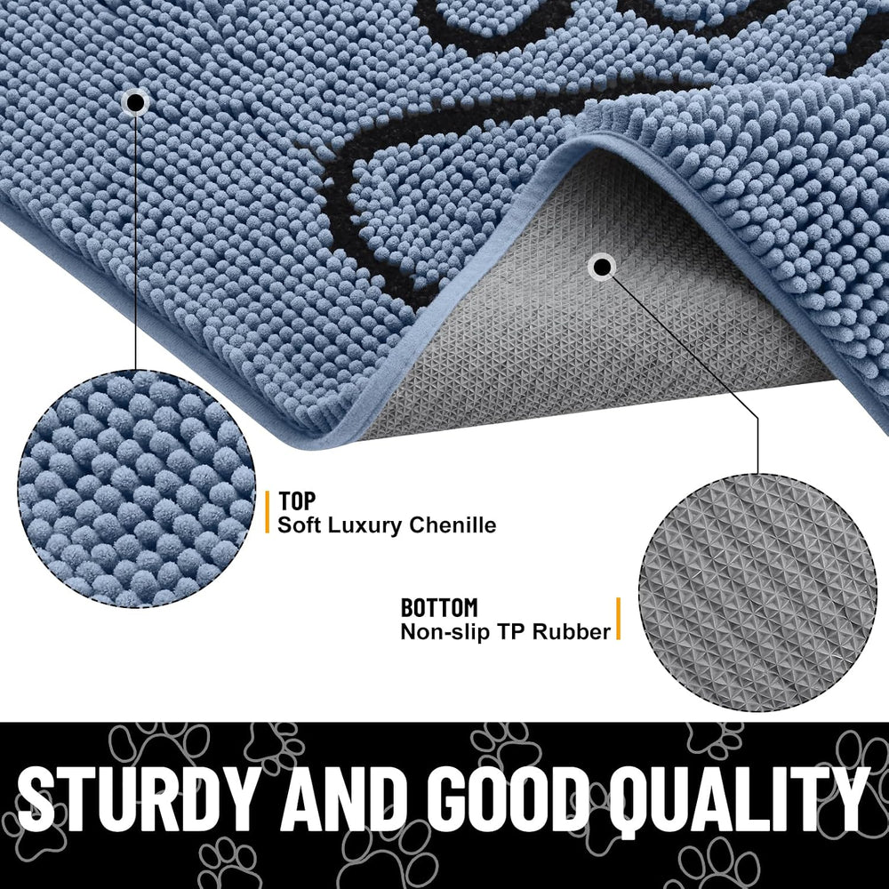Smiry Dog Door Mat for Muddy Paws, Absorbent Non Slip Dirt Trapper, 48x30