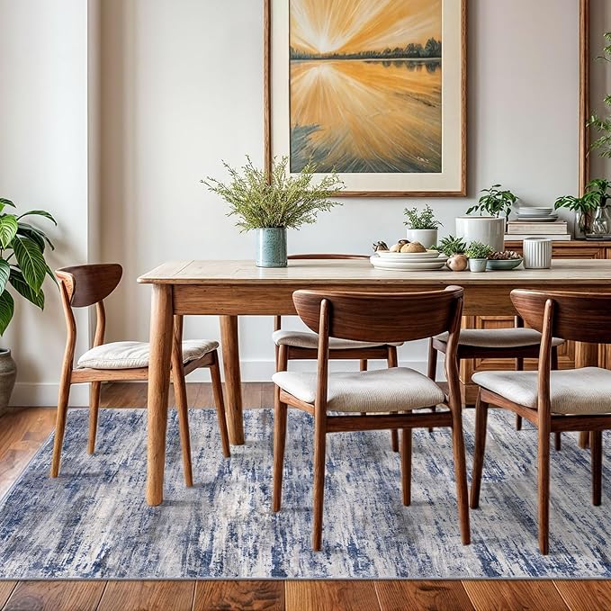 KOZYFLY Washable Area Rug 5x7 Modern Ombre Living Room Thin Area Rug Non-Slip - Image 3