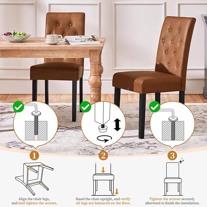 Yaheetech Dining Chairs Set of 6 Modern Style Faux Leather Dining Room Chairs...