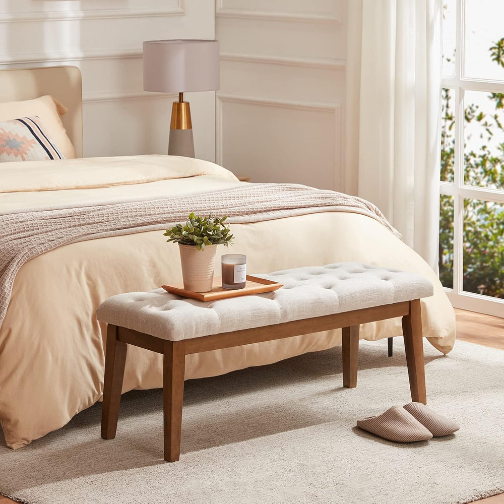 HUIMO Bedroom Bench for End of Bed, Upholstered Dining Seat for Kitchen, Butt...