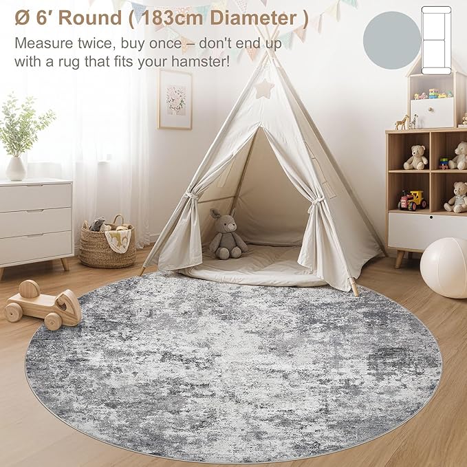 UERMEI 6ft Round Area Rug Living Room Rugs - Image 4