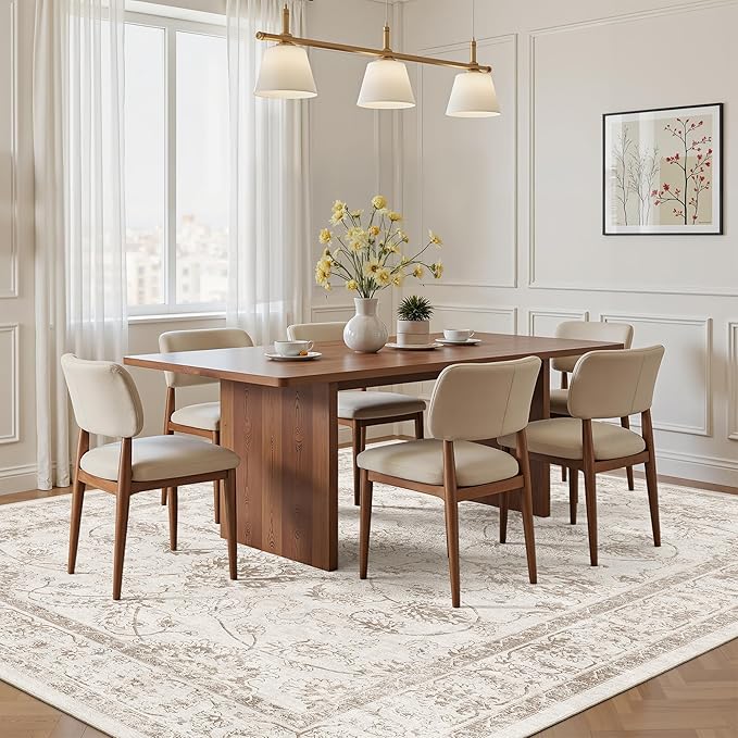 Madane 5x7 Area Rugs for Living Room, Washable Vintage Natural Rug - Image 3