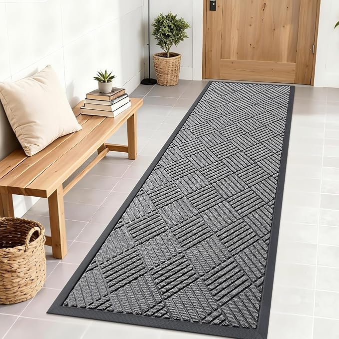 OLANLY Front Door Mat Outside Entrance 71x23, Heavy Duty Sturdy Natural Rubber by OLANLY