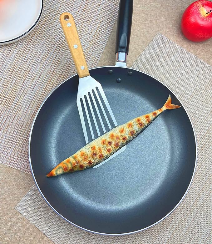 KLAQQED Fish Spatula Set for Nonstick Cookware Flexible Metal Fish Spatula - Image 5