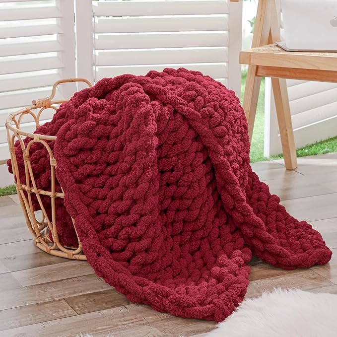 Bigacogo Chunky Knit Throw Blanket by Bigacogo