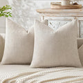 MIULEE Pack of 2 Euro Sham Pillow Covers 24x24 Inch Neutral Beige Modern Boho by MIULEE