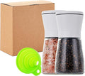 DAVIMADE White Salt and Pepper Grinder Set of 2, Manual Refillable Adjustable by DAVIMADE