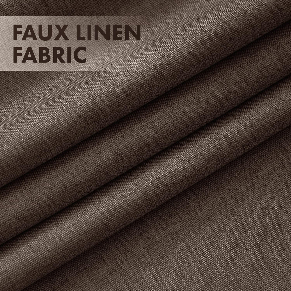 MIULEE 100% Blackout Linen Curtains for Bedroom 40W x 84L Drak Brown