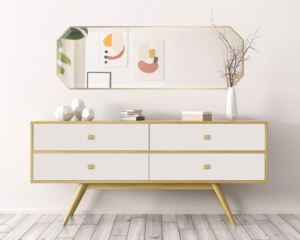 Kate and Laurel Rhodes Modern Full Length Framed Octagon Wall Mirror, 16 x 48...