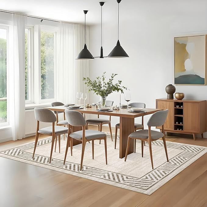 GarveeHome Bordered Bedroom Rugs 5x7 Ultra-Soft Indoor Carpet, Non-Slip Modern - Image 8