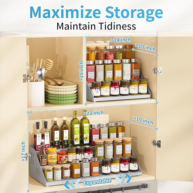 BOIVSHI Spice Rack Organizer, Metal Spice Rack Organizer