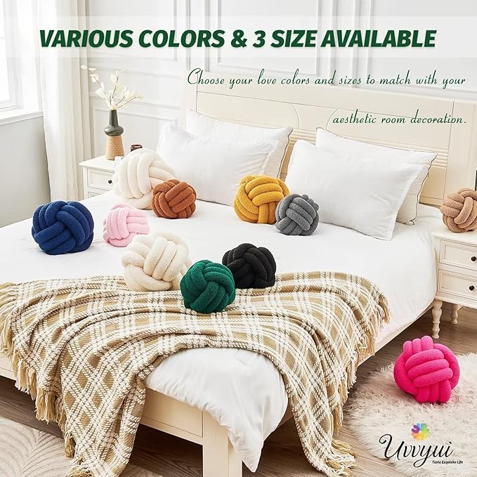 Uvvyui Knot Pillow Ball, Soft Home Decorative Pillows, Round Throw Pillow - Image 6
