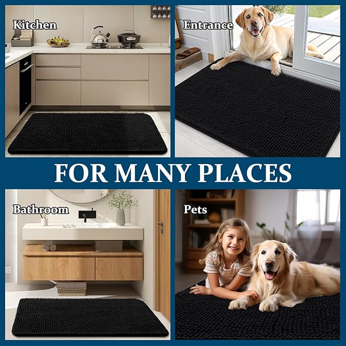 OLANLY Dog Door Mat for Muddy Paws 50x30, Absorbs Moisture and Dirt, Absorbent - Image 8