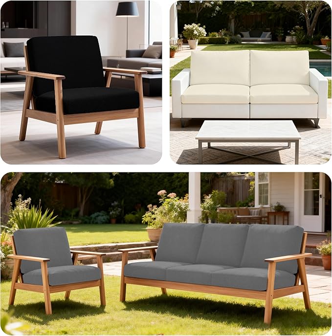 4Pcs Patio Stretch Cushion Covers, Outdoor Sofa Replacement Cover Slipcovers - Image 5