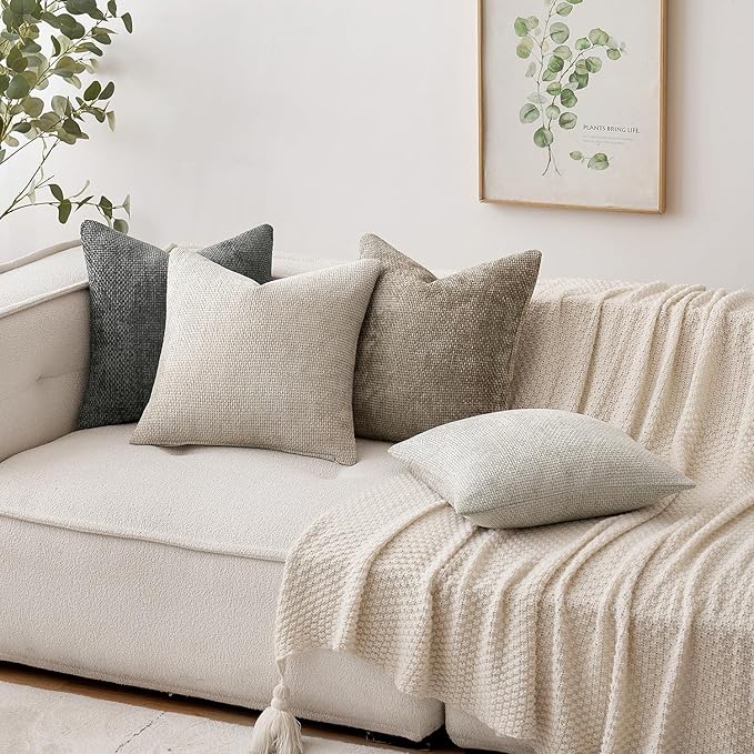MIULEE Pack of 2 Couch Throw Pillow Covers 18x18 Inch Dark Gray Modern Boho - Image 3