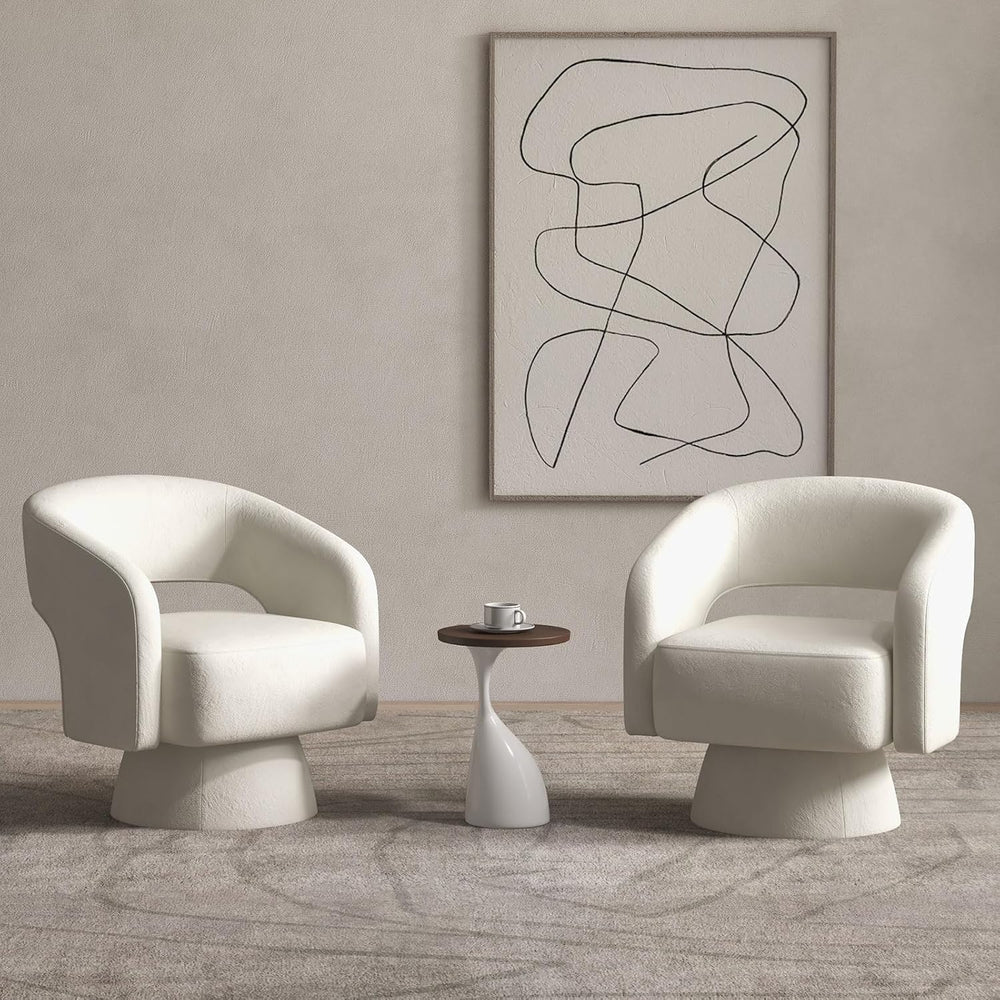 Bonzy Home Swivel Barrel Chair, Set of 2 Velvet Accent Armchair 360 Degree Sw...