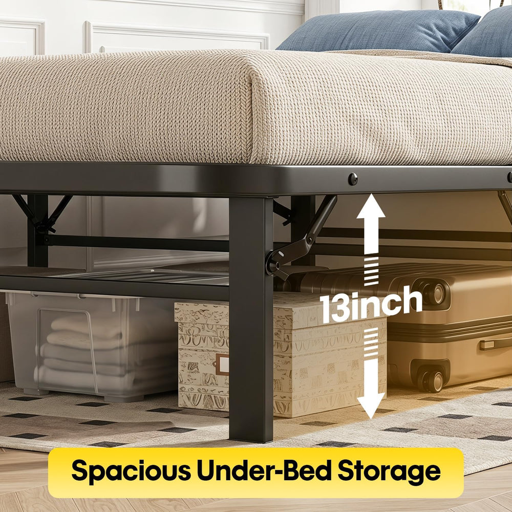 BestMassage | Twin Bed Frame | Metal | Heavy Duty Steel Slats with 6 Legs