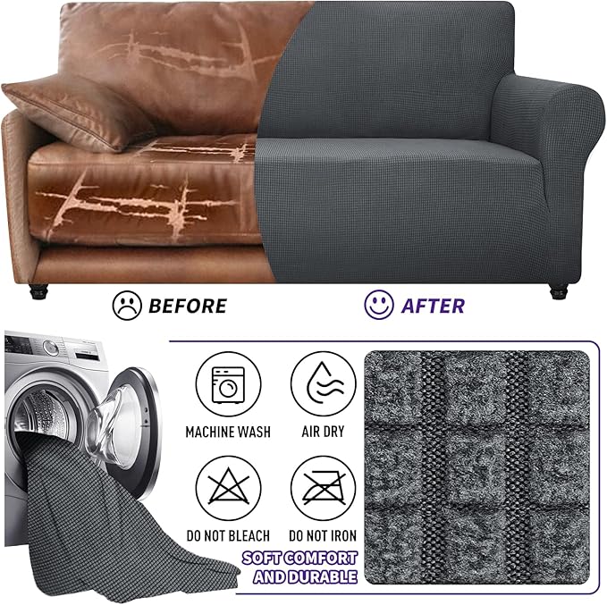 ZNSAYOTX Super Stretch Couch Cover Love Seat Sofa Covers - Image 7