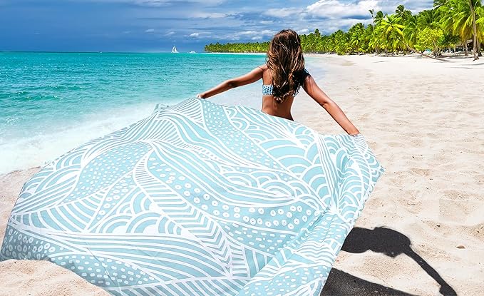 HIHOHO Beach Blanket Waterproof Sandproof Extra Large Beach Mat 79" X - Image 6