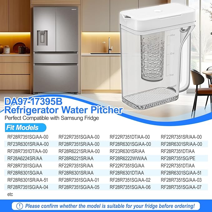 Upgraded DA97-17395B Refrigerator Water Pitcher Compatible
