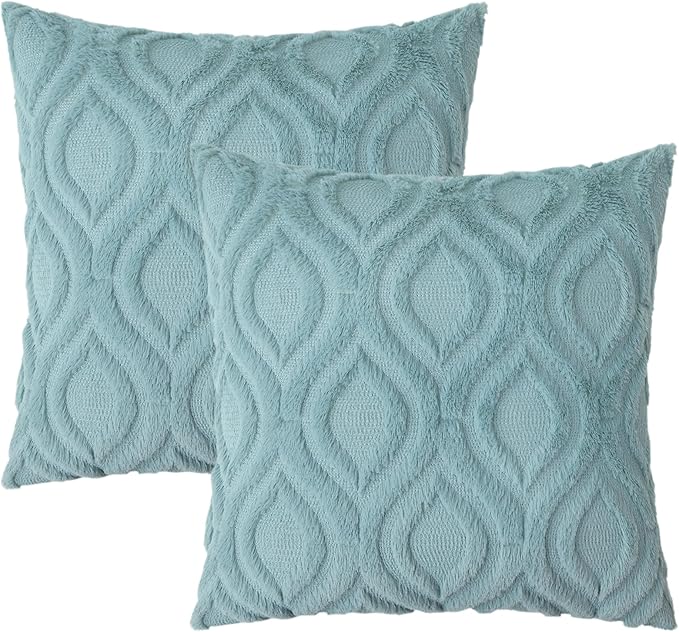 decorUhome Summer Throw Pillow Covers 16x16 Inch Set of 2, Soft Plush Faux Wool - Image 9