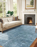 Latte&Fog 9x12 Area Rug for Living Room, Extra Large Blue Modern Abstract by LatteFog