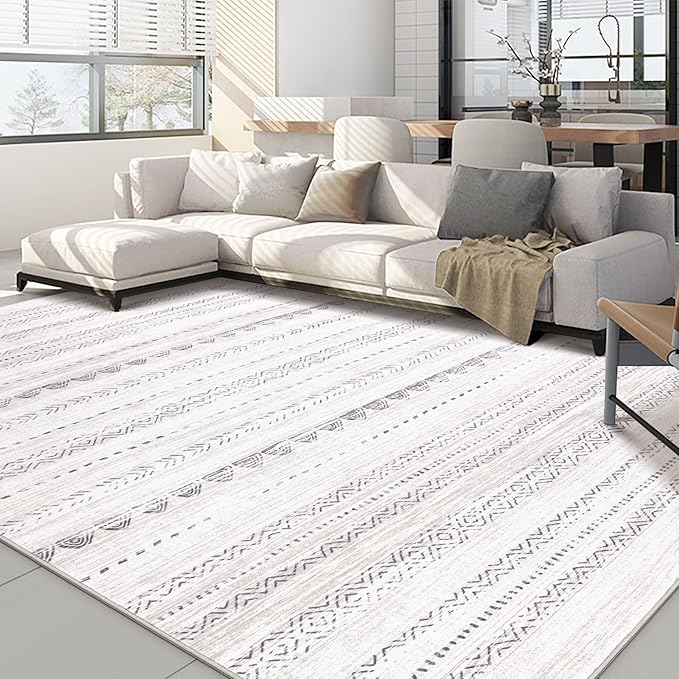 Nakagishi 5x8 Area Rug Living Room: Washable Boho Large Neutral Soft Farmhouse by NakagishiAreaRug