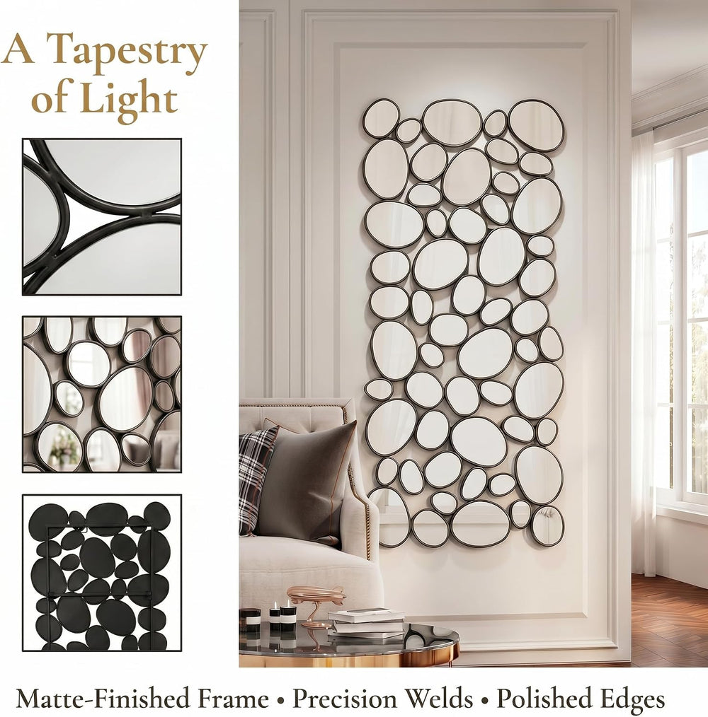 Black Wall Mirrors Decorative - 51"x23" Large Modern Wall Mirror fo...