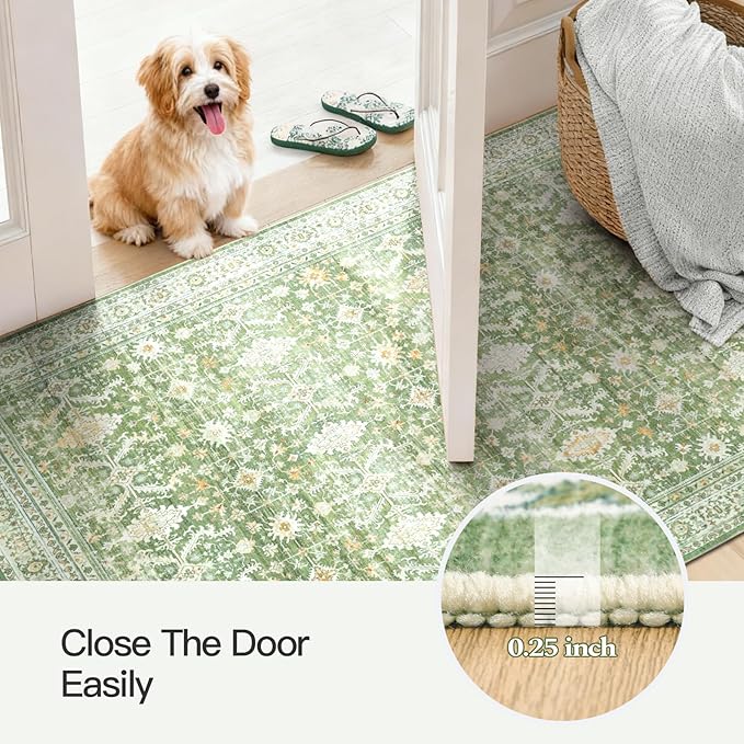Lofus 3x5 Area Rug for Entryway, Light Green Non Slip Area Rugs for Kitchen - Image 7
