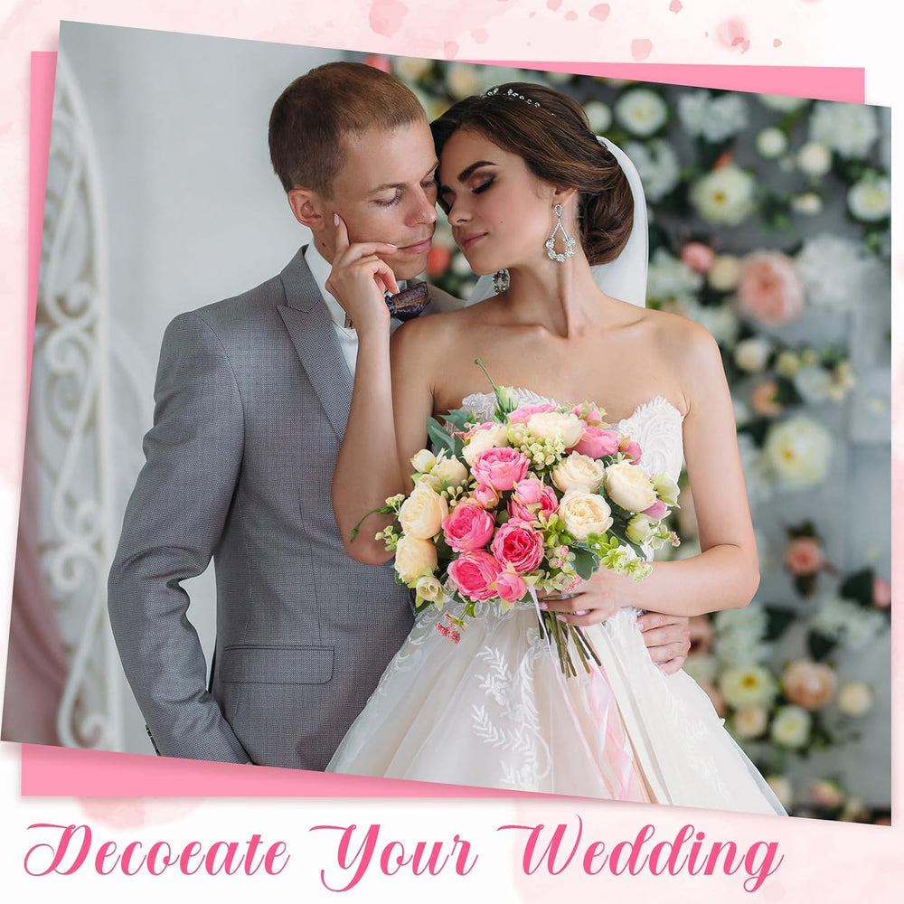 Geosar 8 Bundles Artificial Peonies Flowers,Pink, Champagne