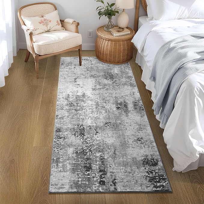 Ompaa 2x6 Rug Runners for Hallways Kitchen Runner Rug Non Slip Washable Grey - Image 4